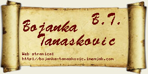 Bojanka Tanasković vizit kartica